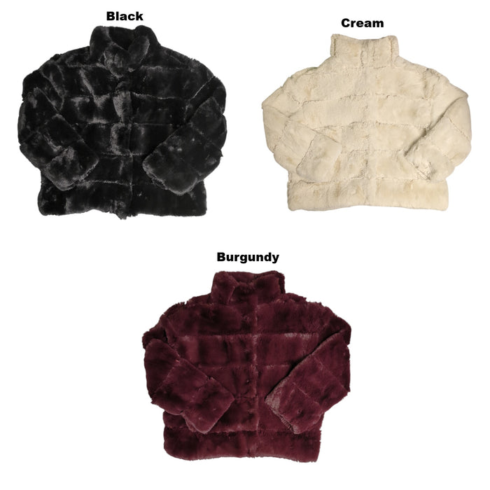 Edited by Hunter McGrady Women's Faux Fur Satin Lined Jacket, Plus Size