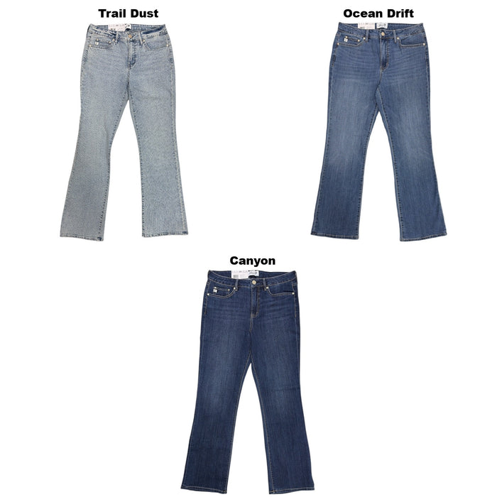 Seven7 Women's High Rise Regular Fit Bootcut Stretch Denim Jeans