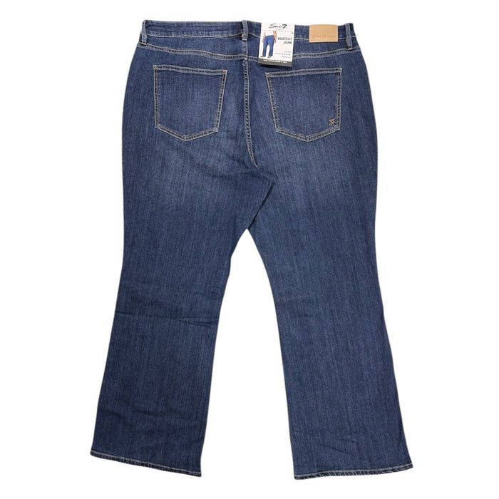 Seven7 Women's High Rise Regular Fit Bootcut Stretch Denim Jeans, Plus Size