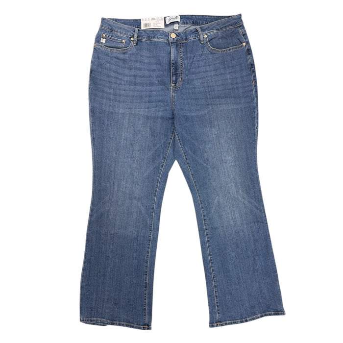 Seven7 Women's High Rise Regular Fit Bootcut Stretch Denim Jeans, Plus Size
