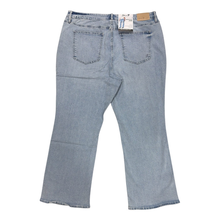 Seven7 Women's High Rise Regular Fit Bootcut Stretch Denim Jeans, Plus Size
