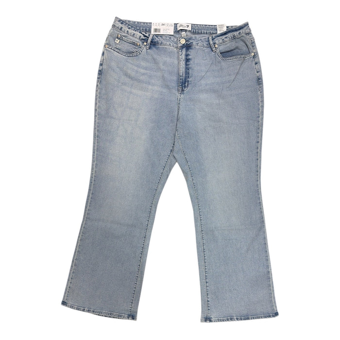 Seven7 Women's High Rise Regular Fit Bootcut Stretch Denim Jeans, Plus Size