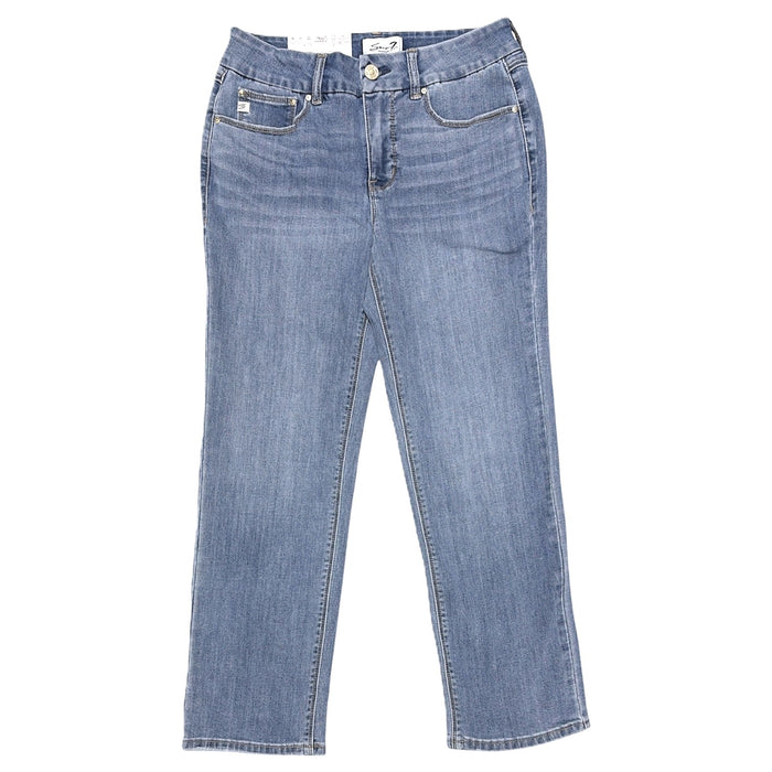Seven7 Women's Tummyless High Rise Straight Leg Ankle Jean