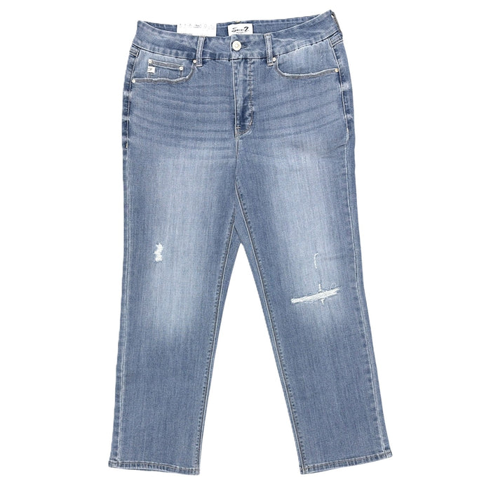 Seven7 Women's Tummyless High Rise Straight Leg Ankle Jean