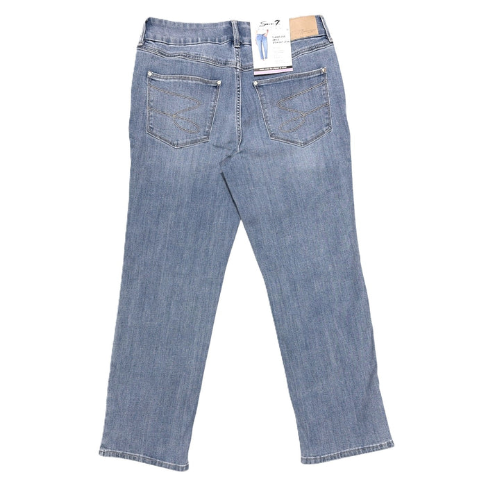 Seven7 Women's Tummyless High Rise Straight Leg Ankle Jean