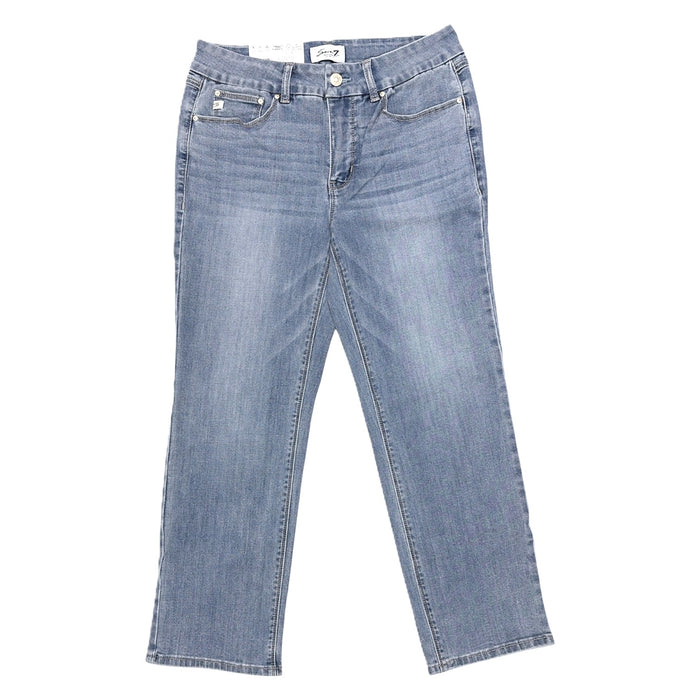 Seven7 Women's Tummyless High Rise Straight Leg Ankle Jean