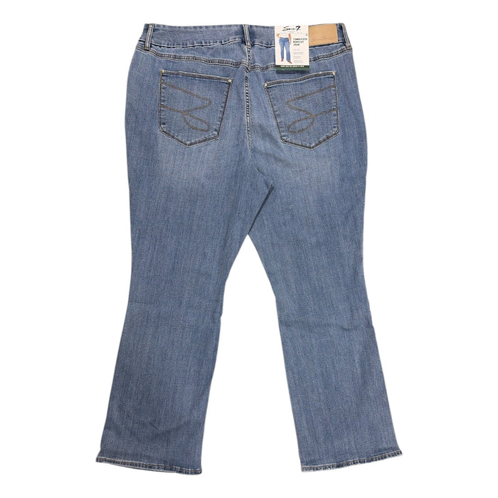 Seven7 Women's High Rise Tummyless Regular Fit Bootcut Stretch Jeans, Plus Size