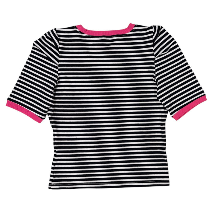 Rebecca Minkoff Women's Regular Fit Soft Rib Knit Puff Sleeve Top