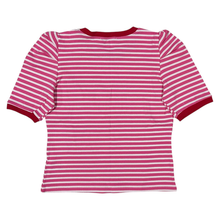 Rebecca Minkoff Women's Regular Fit Soft Rib Knit Puff Sleeve Top