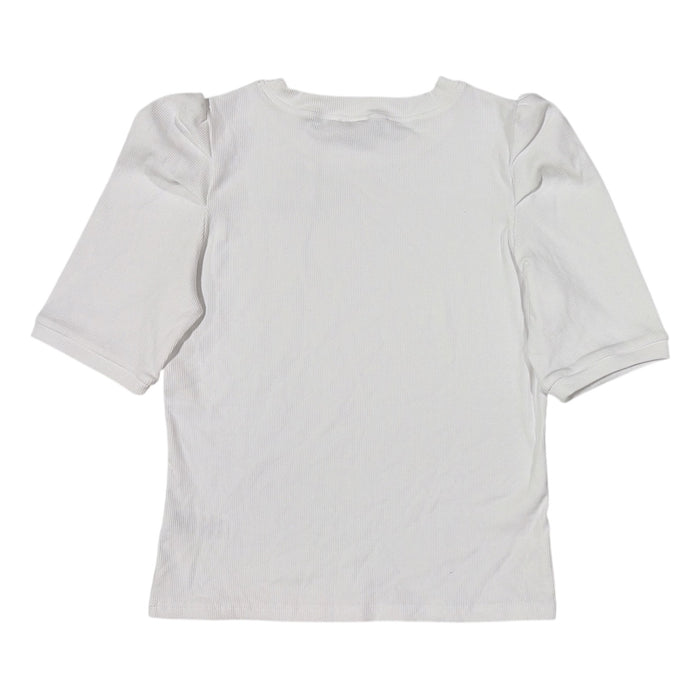 Rebecca Minkoff Women's Regular Fit Soft Rib Knit Puff Sleeve Top
