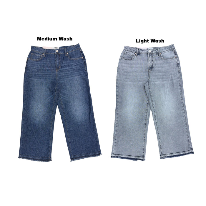 Edited by Hunter McGrady Women's High-Rise Wide Leg Crop Jeans, Plus Size