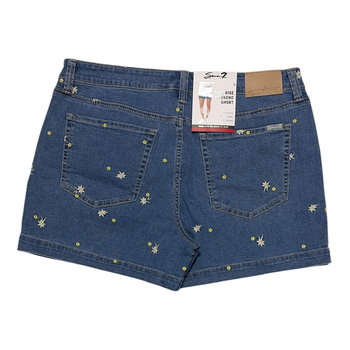 Seven7 Women's High Rise Relaxed Fit 5 Pocket Denim Weekend Short