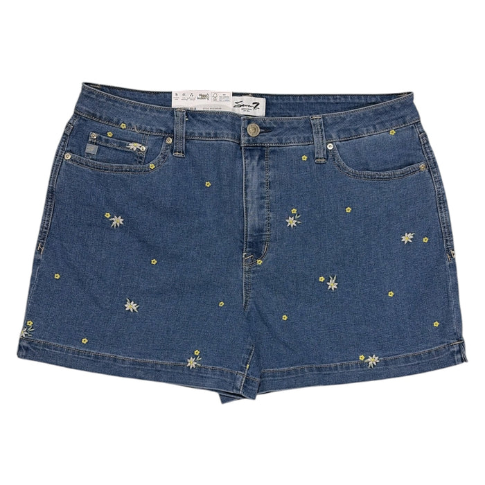 Seven7 Women's High Rise Relaxed Fit 5 Pocket Denim Weekend Short