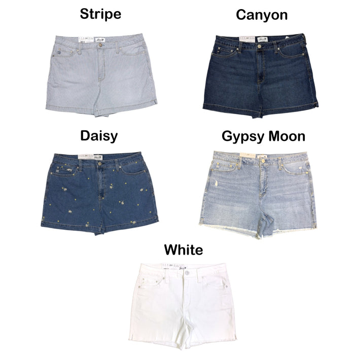 Seven7 Women's High Rise Relaxed Fit 5 Pocket Denim Weekend Short