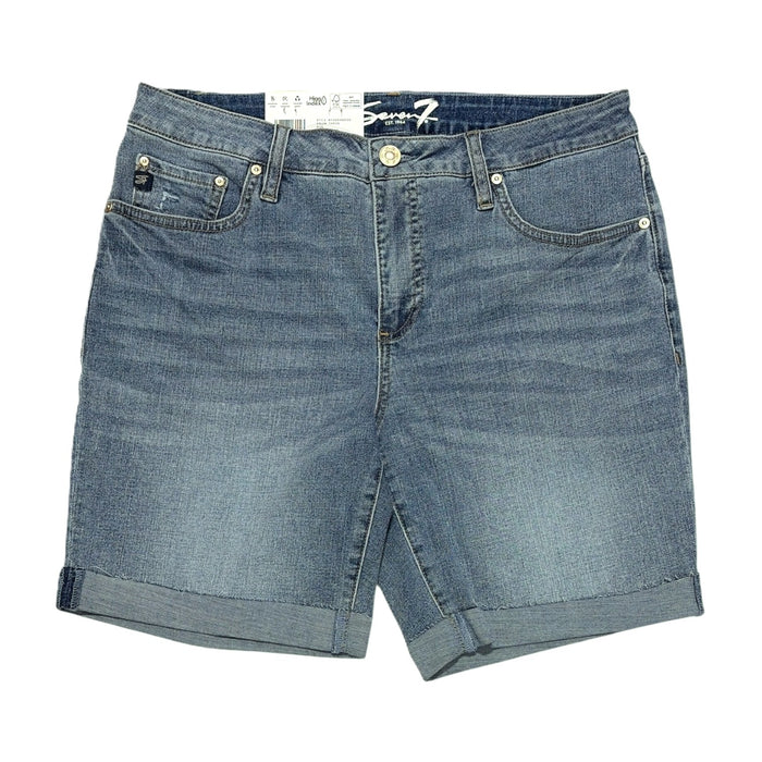Seven7 Women's Relaxed Fit Mid Rise Stretch Denim Bermuda Short