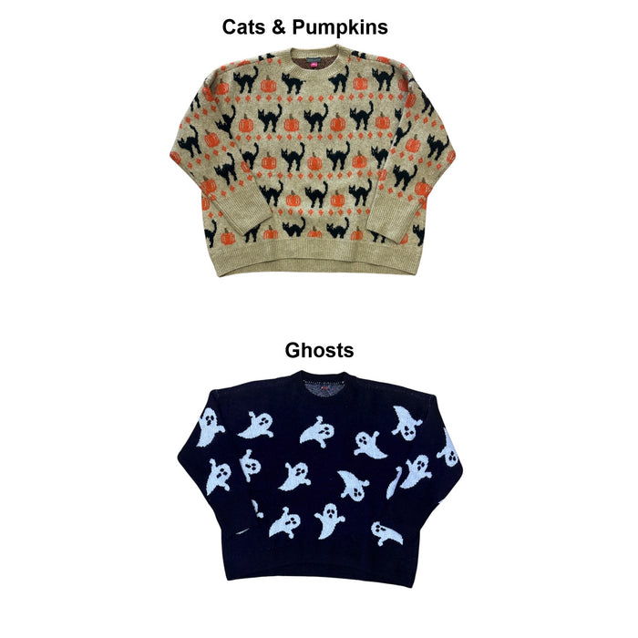 Vince Camuto Women's Knitted Long Sleeve Pullover Halloween Sweater