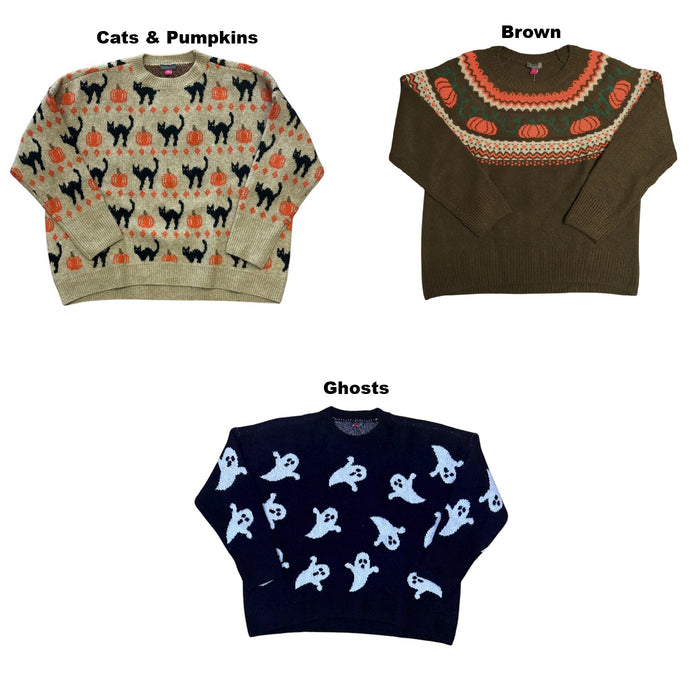 Vince Camuto Women's Knitted Long Sleeve Pullover Halloween Sweater