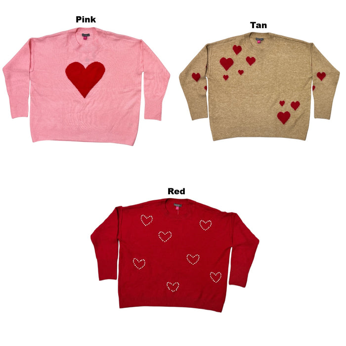 Vince Camuto Women's Soft & Festive Relaxed Fit Valentine's Day Sweater