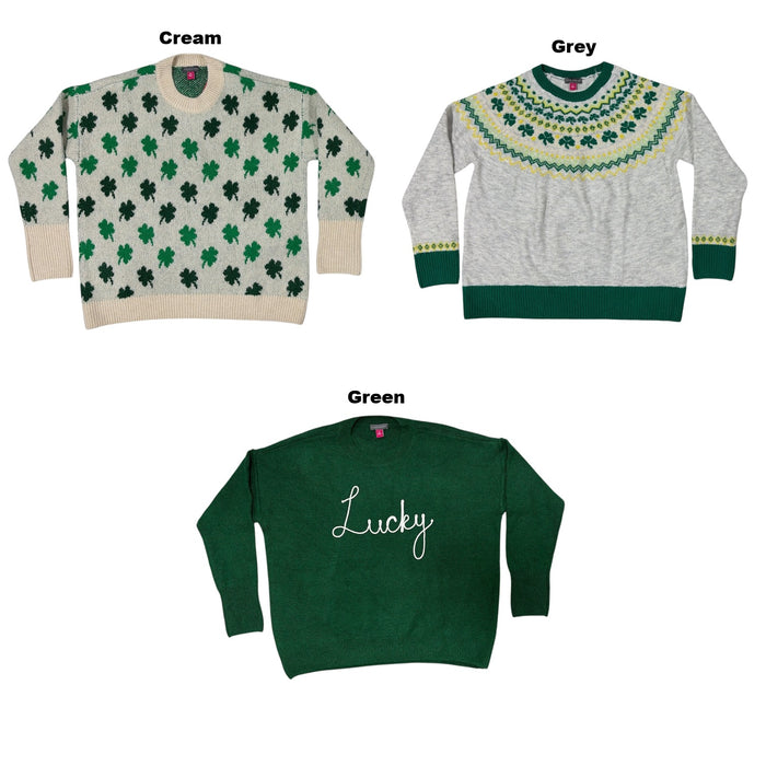 Vince Camuto Women's Relaxed Fit Cozy & Festive St. Patrick's Day Sweater