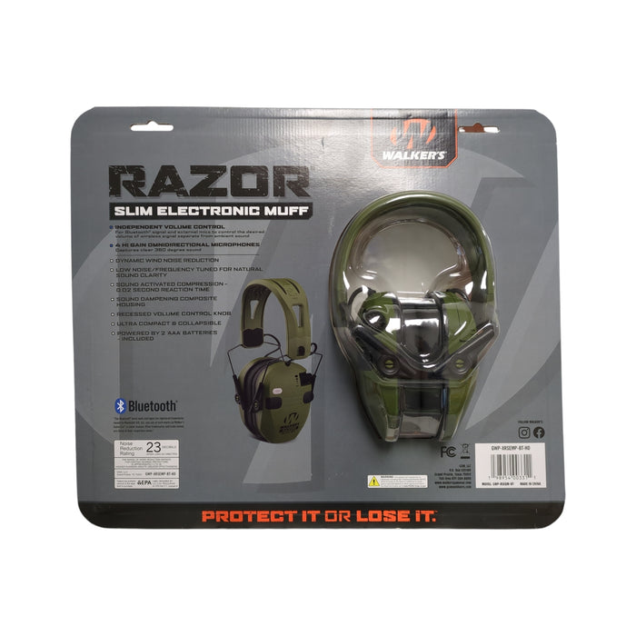 Walker's Razor Slim Electronic Bluetooth Hearing Protection Muff, Olive