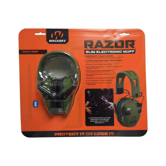 Walker's Razor Slim Electronic Bluetooth Hearing Protection Muff, Olive