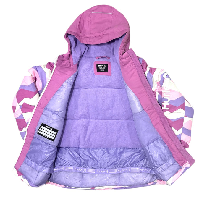 Hurley Girls Warm Artic Fleece Lined Water Resistant Multi Pocket Snow Jacket