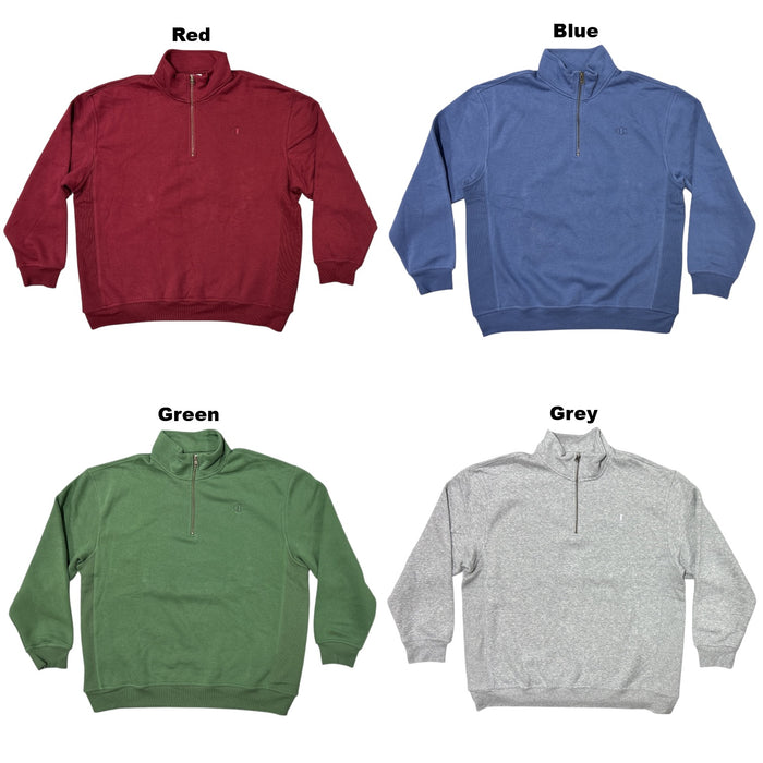 Champion Men's Midweight Embroidered Logo Quarter-Zip Mock Neck Pullover