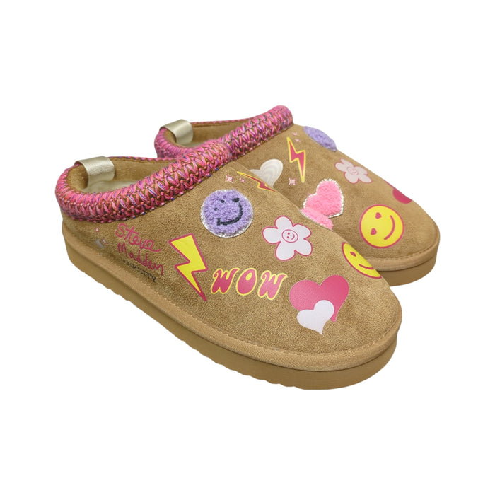 Steve Madden Girls Faux Fur Lined Everyday Slip-On Slipper