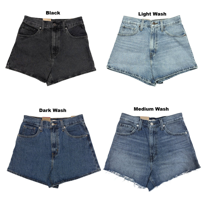 Levi's Women's High-Waisted Relaxed Fit 5 Pocket Cotton Denim Mom Short