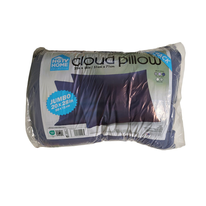 HGTV 2-Pack Fun Extremely Soft & Cozy Cloud Bed Pillow, 20" x 28"
