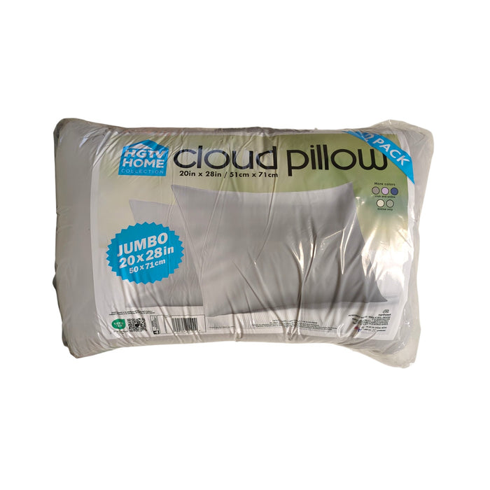 HGTV 2-Pack Fun Extremely Soft & Cozy Cloud Bed Pillow, 20" x 28"