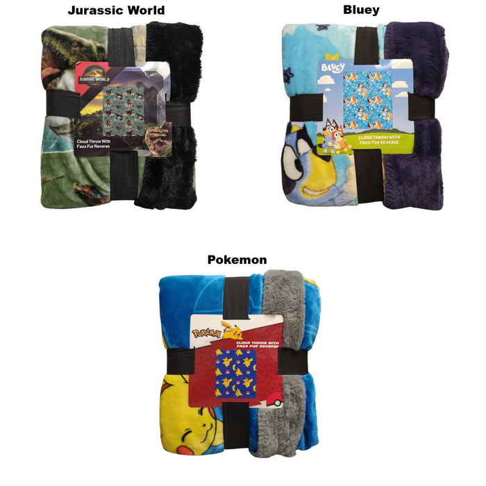 Northwest Licensed Character Plush Faux Fur Kids Throw Blanket, 50" x 60"