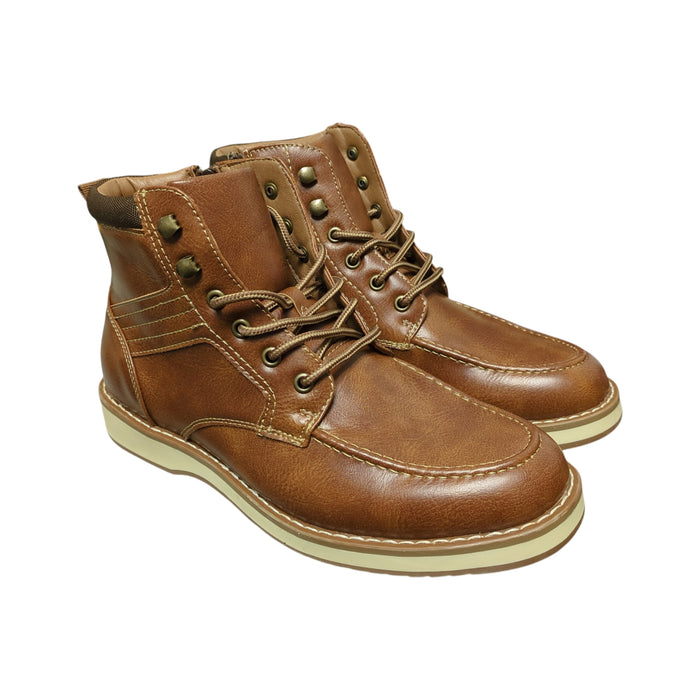 Steve Madden Men's Light Weight Faux Leather Casual Lace-Up Boot