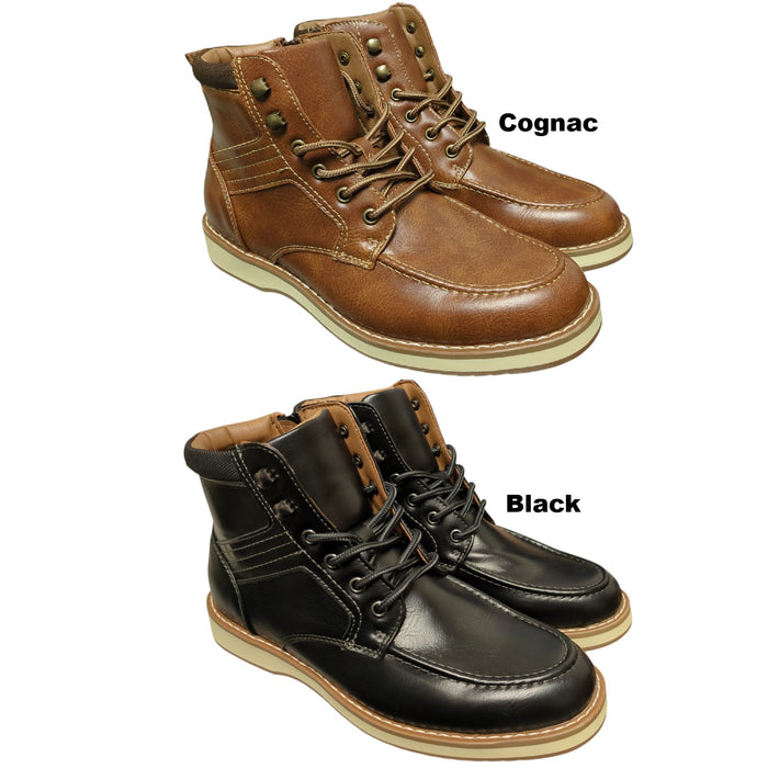 Steve Madden Men's Light Weight Faux Leather Casual Lace-Up Boot