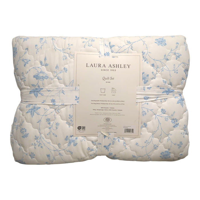 Laura Ashley 3-Piece Reversible Soft Quilt Set, King