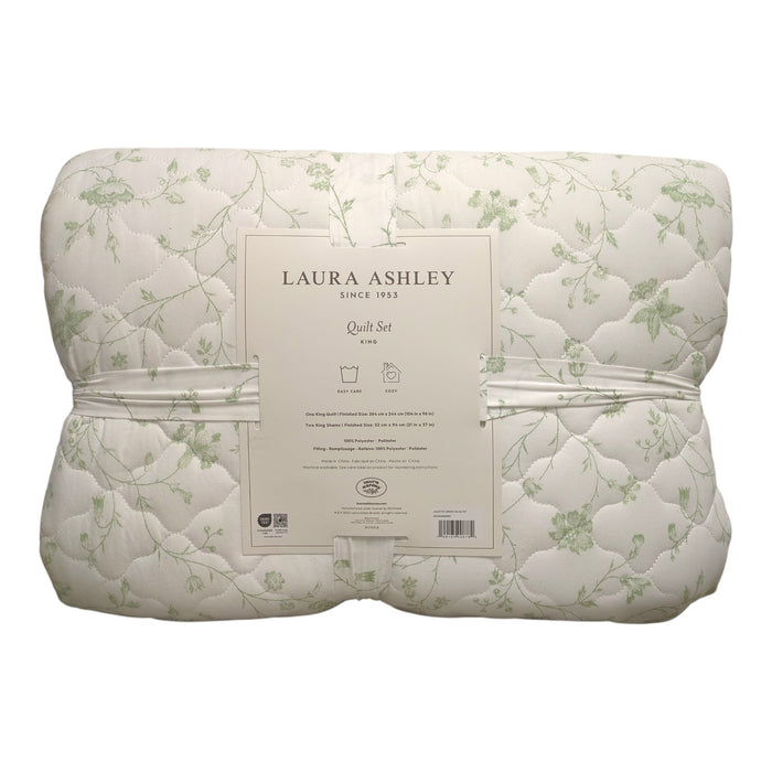 Laura Ashley 3-Piece Reversible Soft Quilt Set, King
