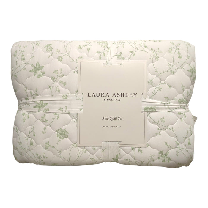 Laura Ashley 3-Piece Reversible Soft Quilt Set, King