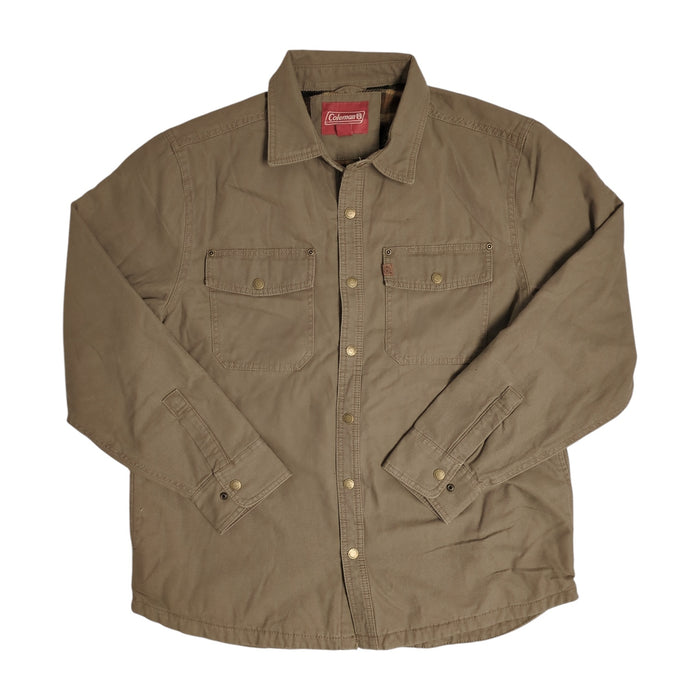 Coleman Men's Fleece Lined Snap Closure Canvas Shirt Jacket