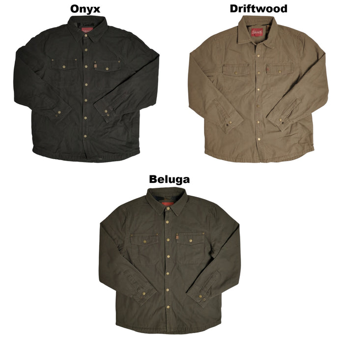 Coleman Men's Fleece Lined Snap Closure Canvas Shirt Jacket