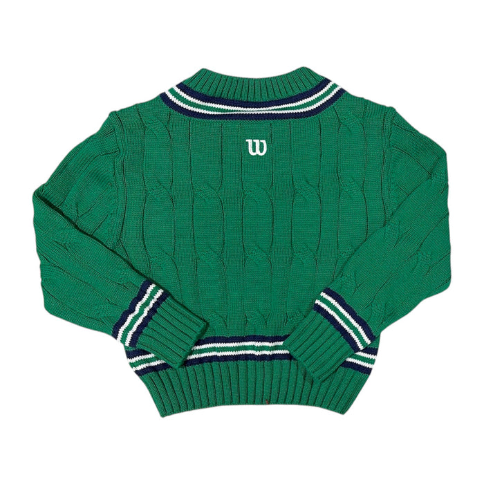 Wilson Girls Lightweight V-Neck Cable Knit Varsity Sweater