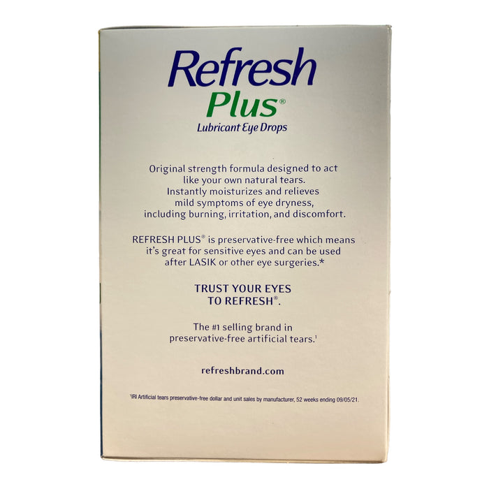 Refresh Plus Lubricant Eye Drops Single Use Vials, 100 ct, .01floz