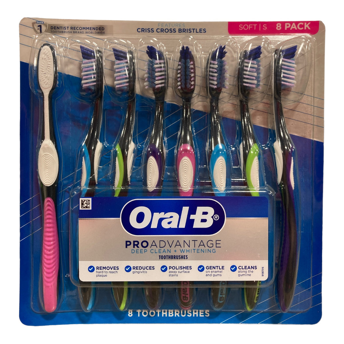 Oral-B ProAdvantage Deep Clean + Whitening Toothbrushes, Soft (8 Ct ...