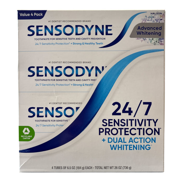 Sensodyne Advanced Whitening Toothpaste, 6.5 oz., 4 pk