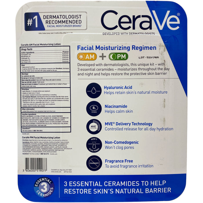 CeraVe AM/PM Facial Moisturizing Lotion Multipack, 3 oz., 2 pk