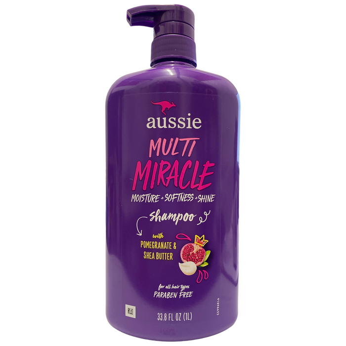 Aussie Multi Miracle Shampoo Moisture + Softness + Shine, 33.8 floz