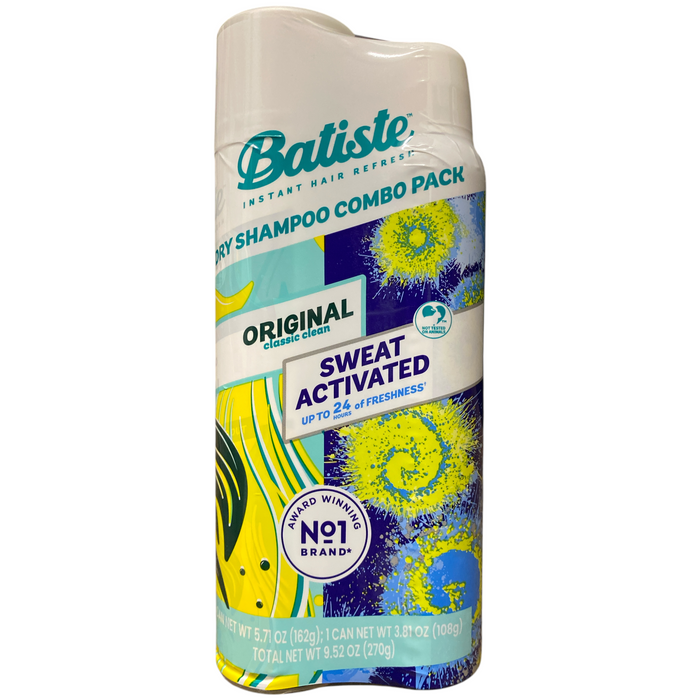 Batiste Original & Sweat Activated Dry Shampoo, 5.71oz/3.81oz, 2pk