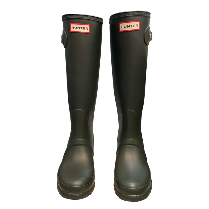 Hunter Women's Original Tall Waterproof Pull On Matte Rain Boots (Dark Olive, 5)