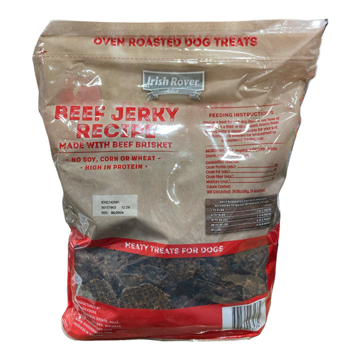 Irish Rover High Protein Oven Roasted Beef Brisket Jerky Dog Treats, 48oz