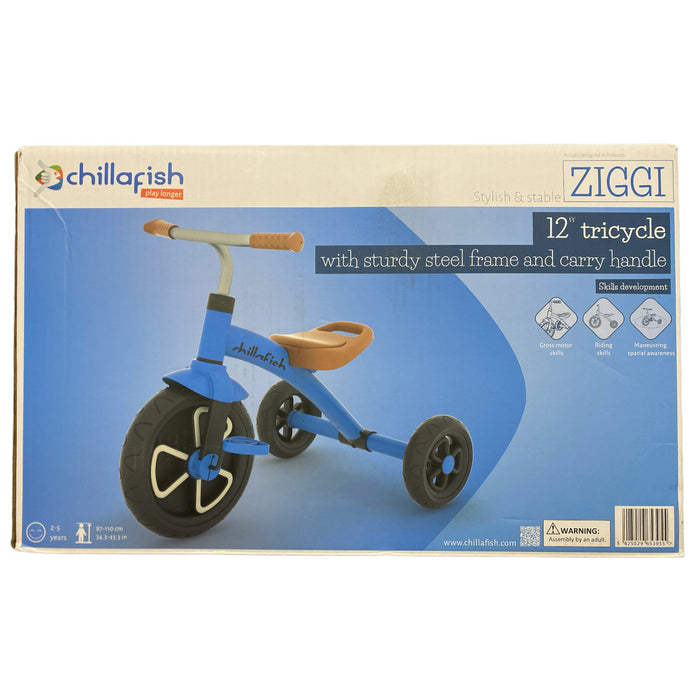 Chillafish Ziggi 12" Tricycle With Sturdy Steel Frame and Carry Handle, Blue
