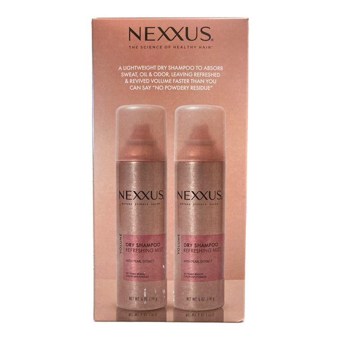 Nexxus Volume Dry Shampoo with Pearl Extract, Refreshing Mist, 5 oz, 2 pk.